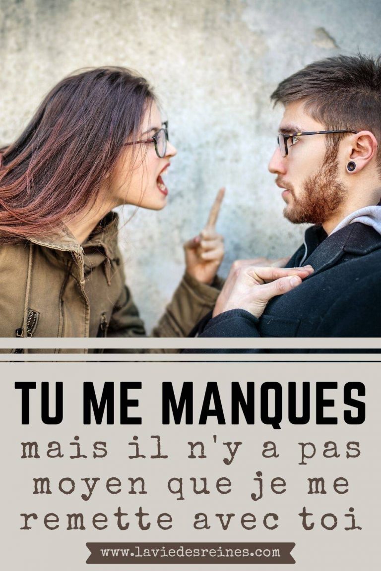 Tu me manques mais il n'y a pas moyen que je me remette avec toi