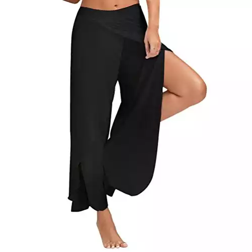 MORCHAN ❤ Pantalons fluides à la Jambe Large et à la Taille Sexy pour Femmes Casual Pantalons de Yoga Longs et décontractés