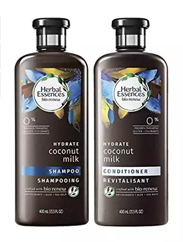 Herbal Essences Bio Renew Hydrate Coconut Milk Shampoing et après-shampoing hydratant à base de lait de noix de coco, 2 x 400 ml