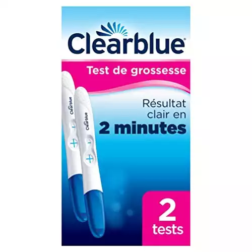 Test De Grossesse Clearblue Pratique Et Rapide, Fiable à Plus De 99 %, 2 Tests