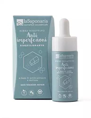 LA SAPONARIA - Sérum Bioactif Anti-Imperfections - Equilibrant en cas de boutons et de points noirs - Pour peaux impures et mixtes - Effet apaisant - Séborégulateur - Vegan - 15ml