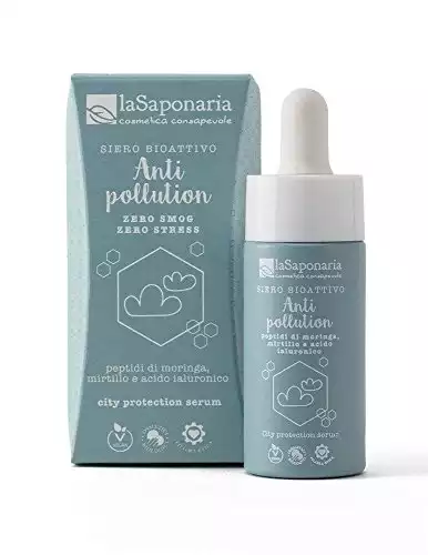 LA SAPONARIA - Sérum Bioactif Anti-Pollution - Protecteur contre les effets néfastes de la pollution - Effet clarifiant - Stimule la vitalité et l'éclat - Vegan - 15ml