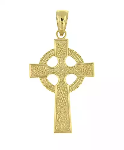 CKL International Pendentif croix celtique en or jaune 14 carats