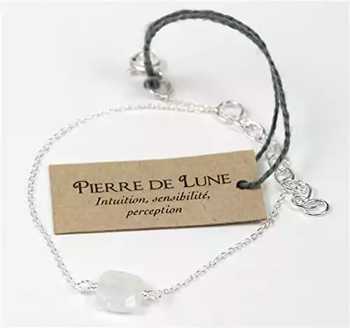 Bracelet coussin de Pierre de Lune 7 mm - Argent 925