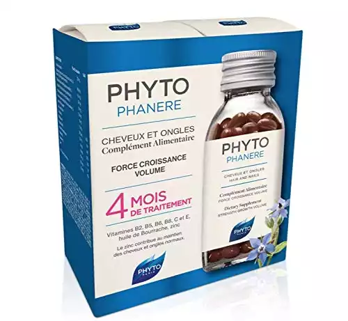 Phyto Phytophanere Complément alimentaire pour cheveux et ongles, 4 mois de traitement, 120 + 120 capsules