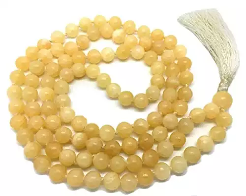 Miel AAA naturel Calcite 108 Mala Collier | Mala Calcite | 108 Prière perles Mala Collier | Nouée à la main Mala Bracelet