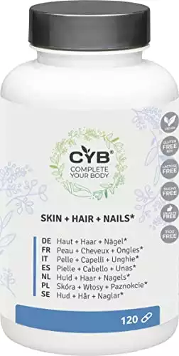 CYB skin + hair + nails 120 capsules contenant de la biotine, du zinc, de la vitamine C et plus encore