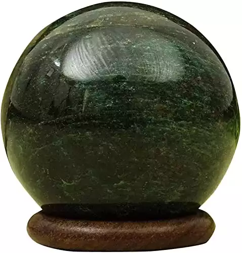 Reikiera Boule De Pierre Sphère De Jade Vert avec Cristal D'Équilibrage De L'Aura De Support Universel Reiki Healing
