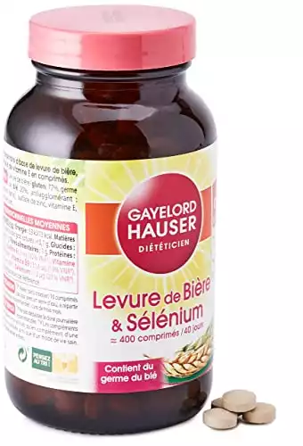 GAYELORD HAUSER - Levure de Bière/Sélénium - Source de Vitamine E et B9 - Flacon de 400 Comprimés