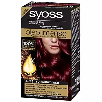 Syoss Oleo Intense Coloration capillaire 100 % huiles pures 0 % d'ammoniac 4-23 Rouge bordeaux