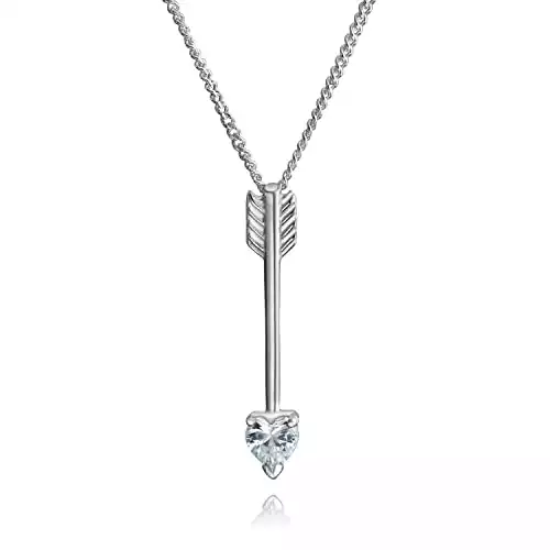Bling Jewelry Forme De Coeur Minimaliste CZ Zirconiums Flèche Pointe pour Femme