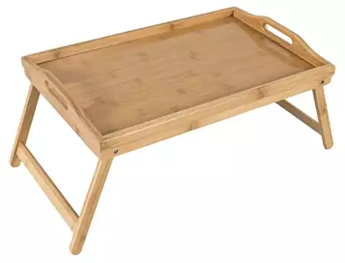 Plateau de lit table de lit en bambou