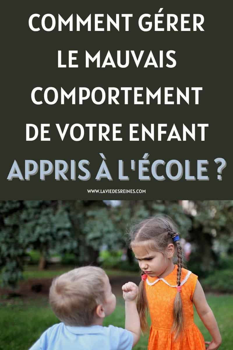 Comment gérer le mauvais comportement de votre enfant appris à l'école