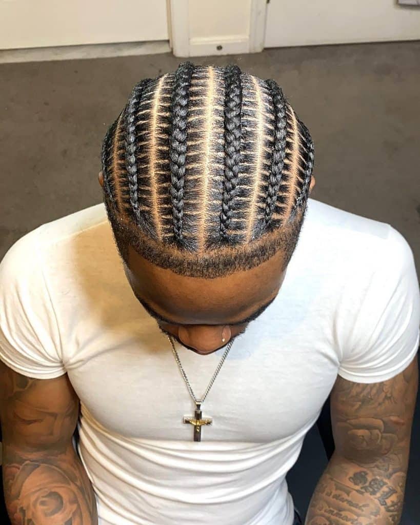 braided mens hairdo