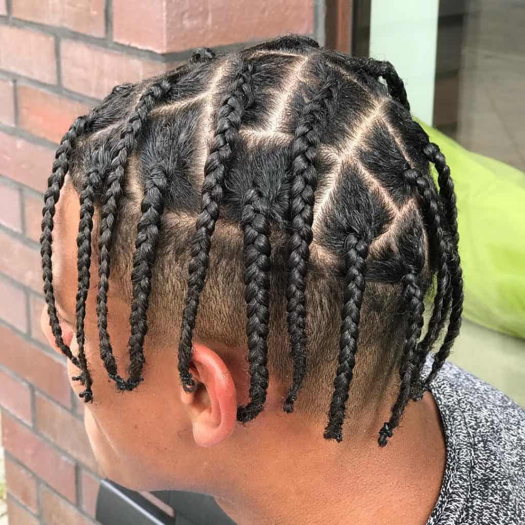 cornrow side fade