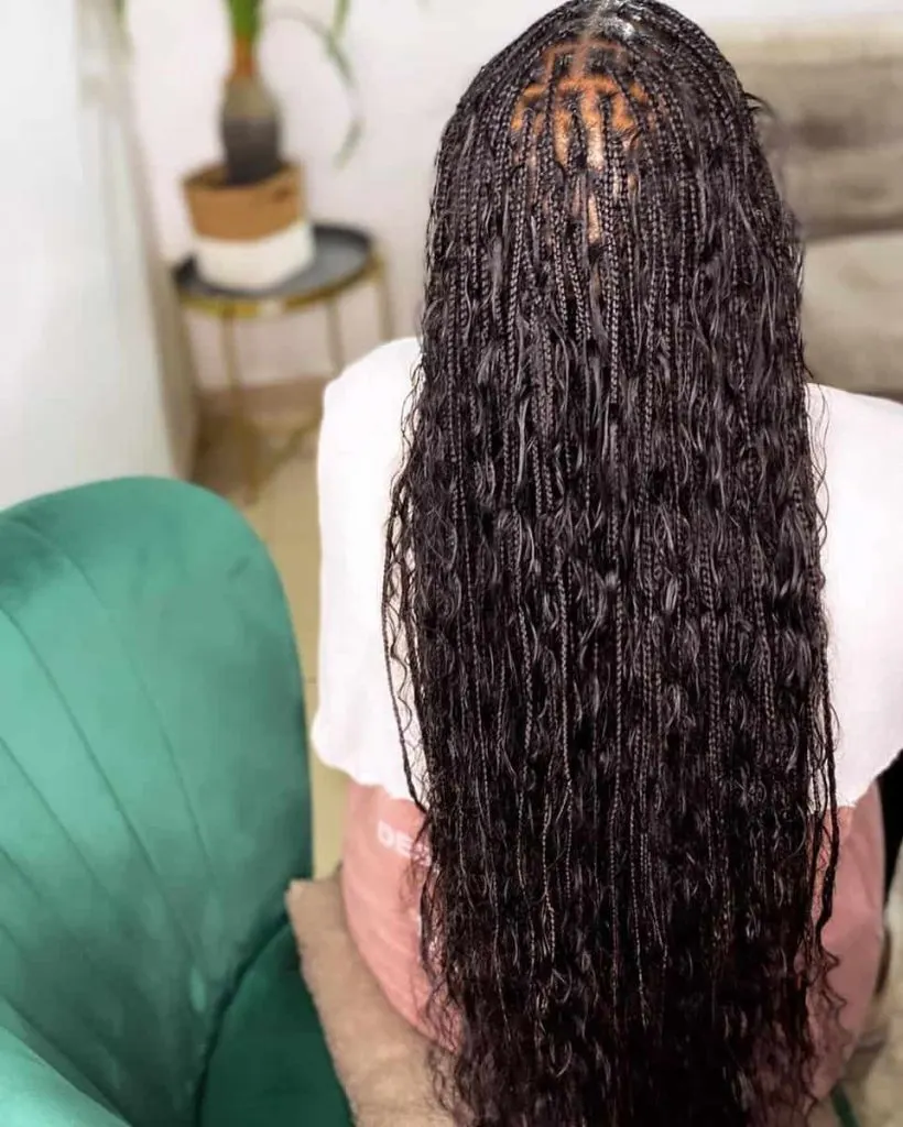 knotless extra long boho braids