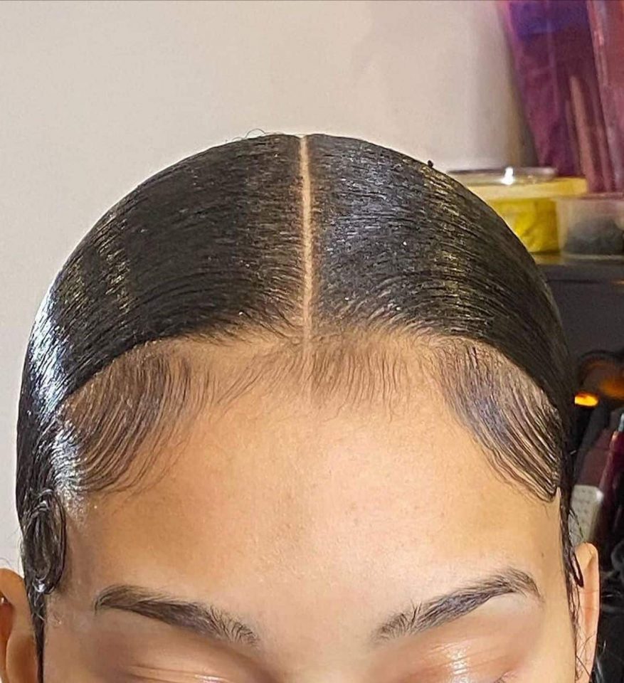Taper Raie Au Milieu