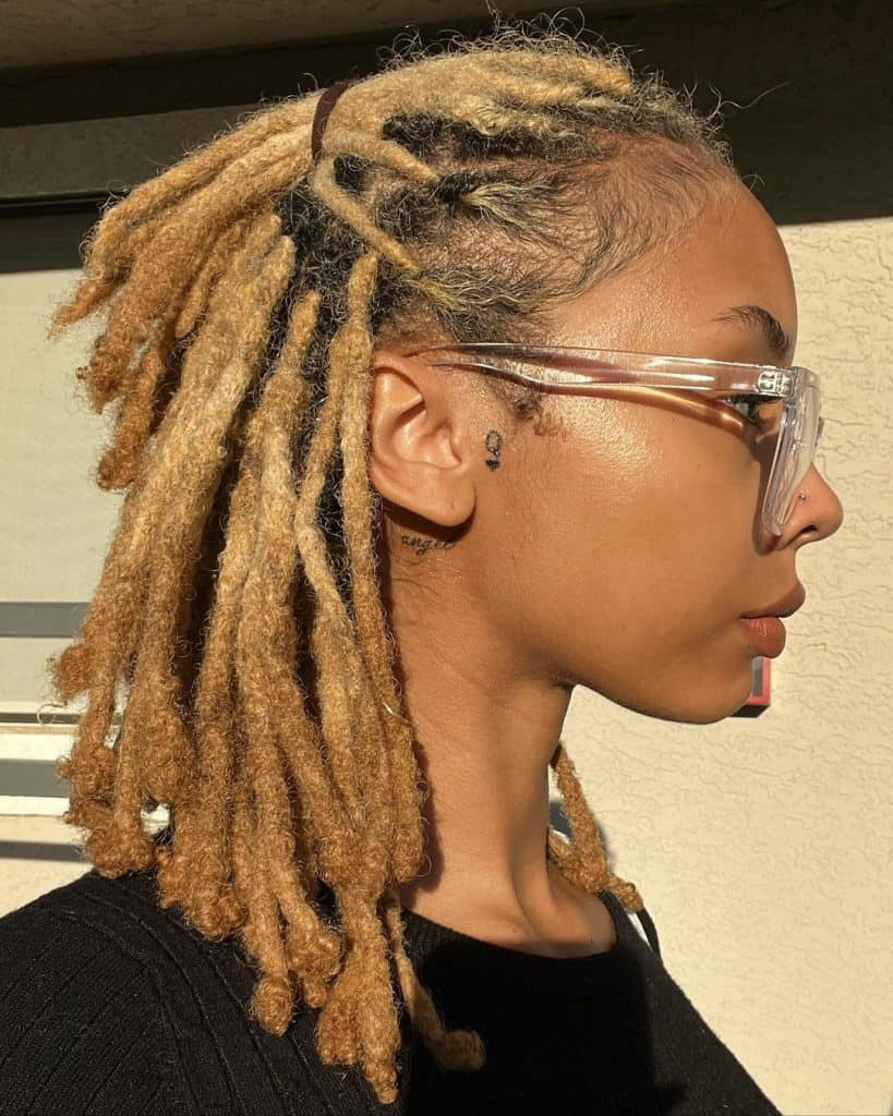 blonde light short dreadlocks