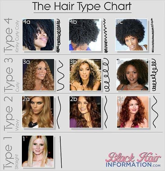 Can you tell me your hair type from this chart and from the 'hair type test' we did yesterda