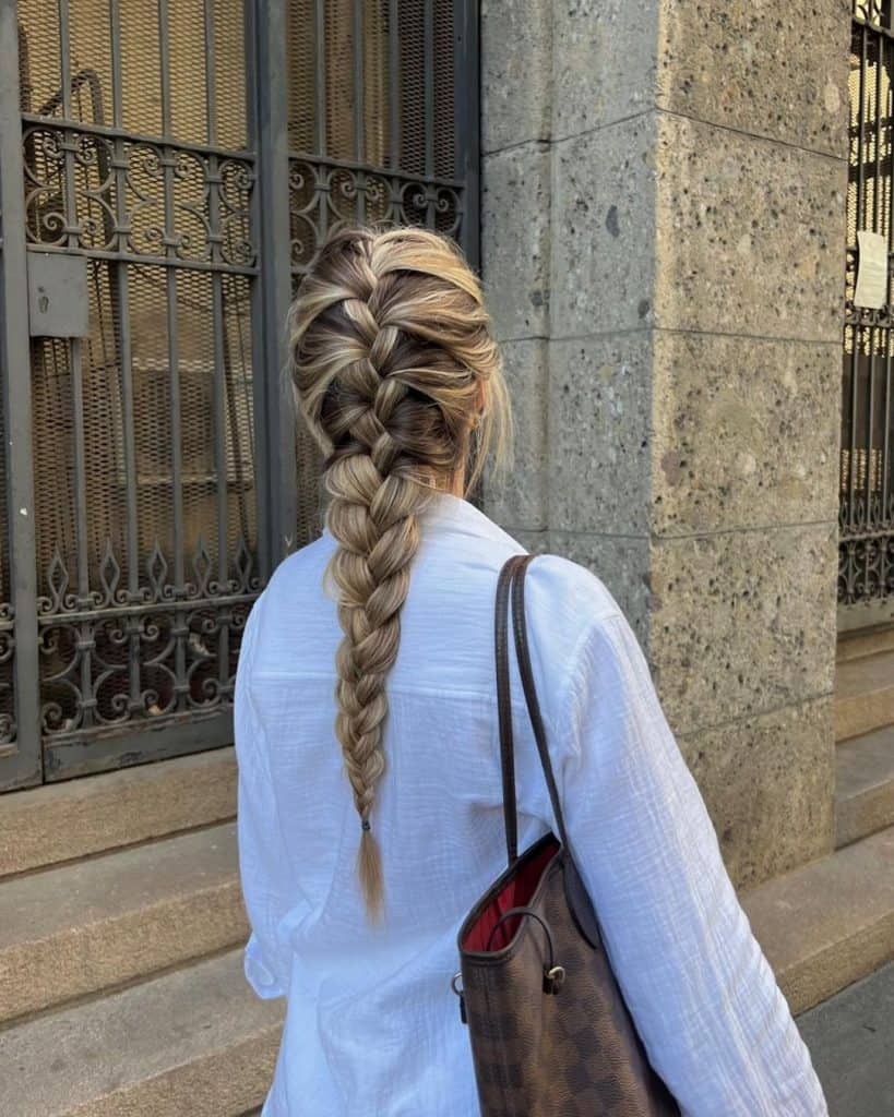 French braids are so timeless I’ll always preach this but pull your braids apart! They will look much more voluminous and lived in check out my last post for the inverted version of a French braid