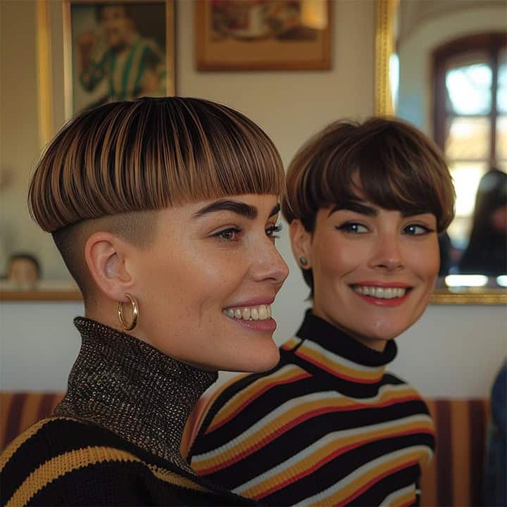 Various bowl hairstyles #undercut #bobhaircut #bowlcut #fashionhair #shavednape