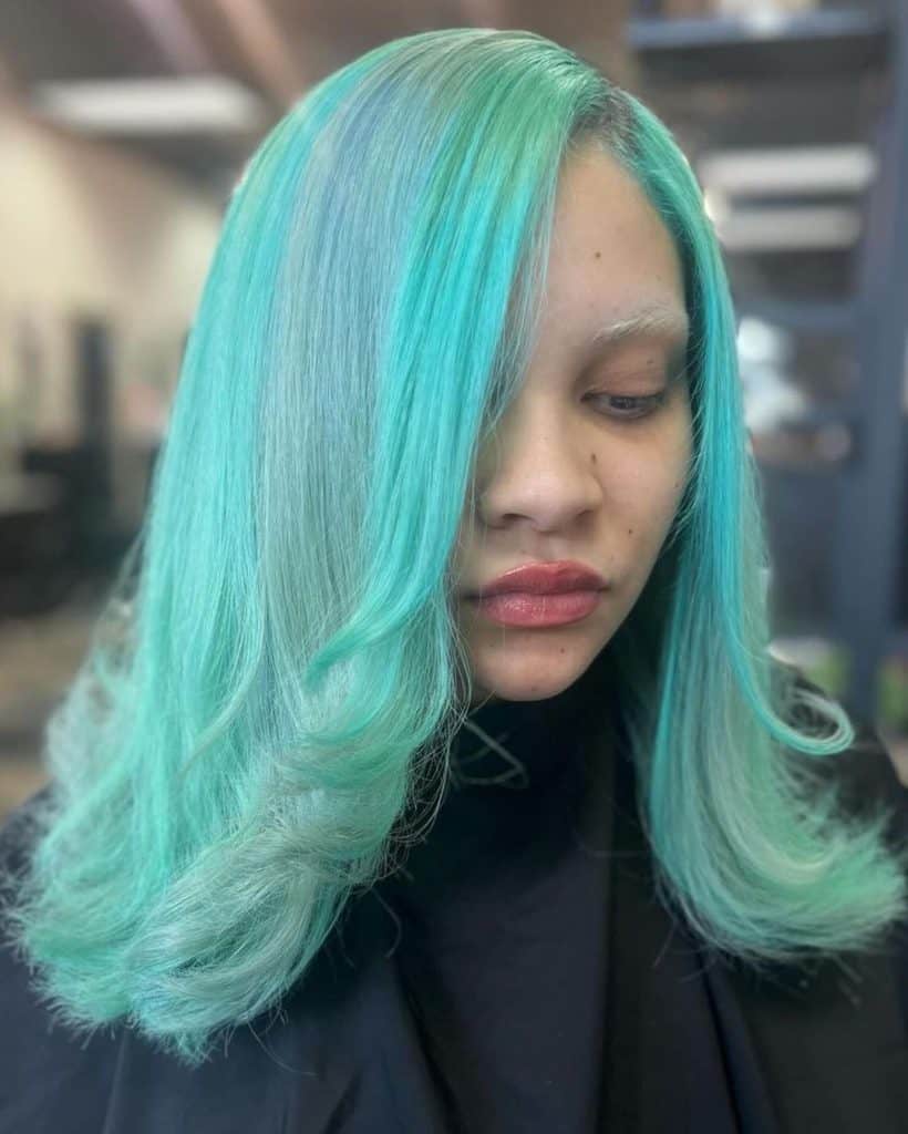 Aqua hair inspiration These talented artists used Lunar Tides. Tap to see more #lunartideshair #tealhair #bluehairinspo #lunartides