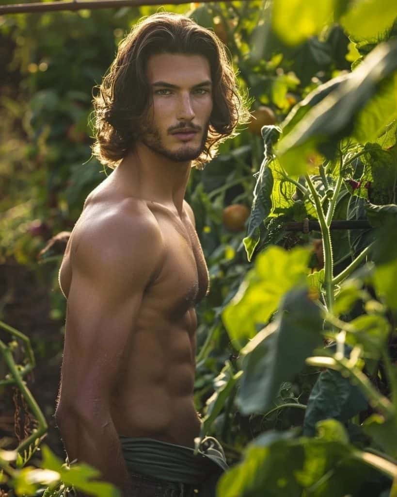 Farmers shooting what do you think of this men ...#aicharacter #muscular #farmerlife #longhairmen #men #aigenerated