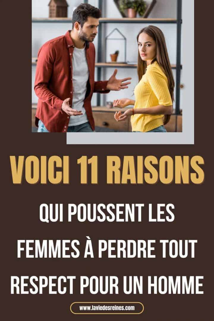 Voici 11 Raisons qui poussent les femmes à perdre tout respect pour un